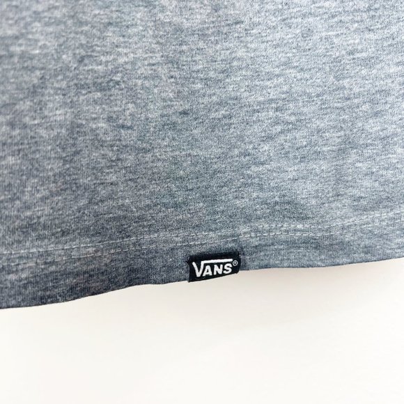 Vans Gray Short Sleeve Tee Shirt Men's Large Stripe Detail Graphic - Picture 4 of 7